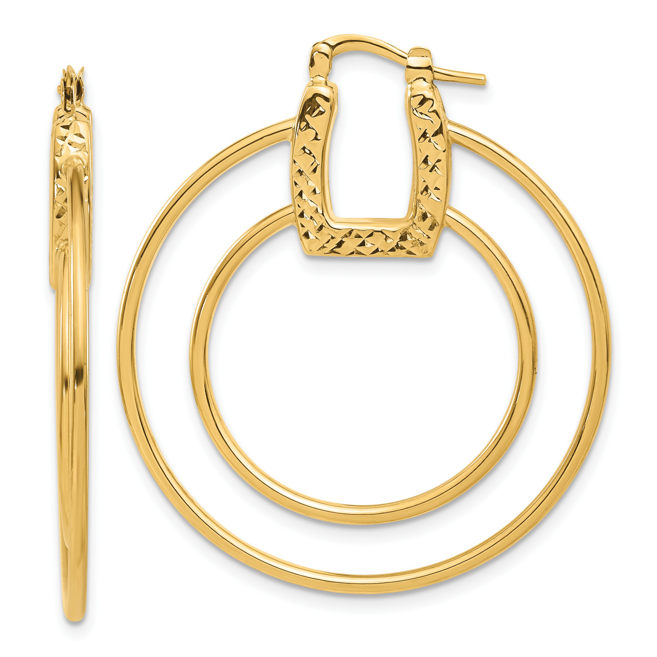 22ct Gold Fancy Hoop Earrings With Rhodium Finish at online